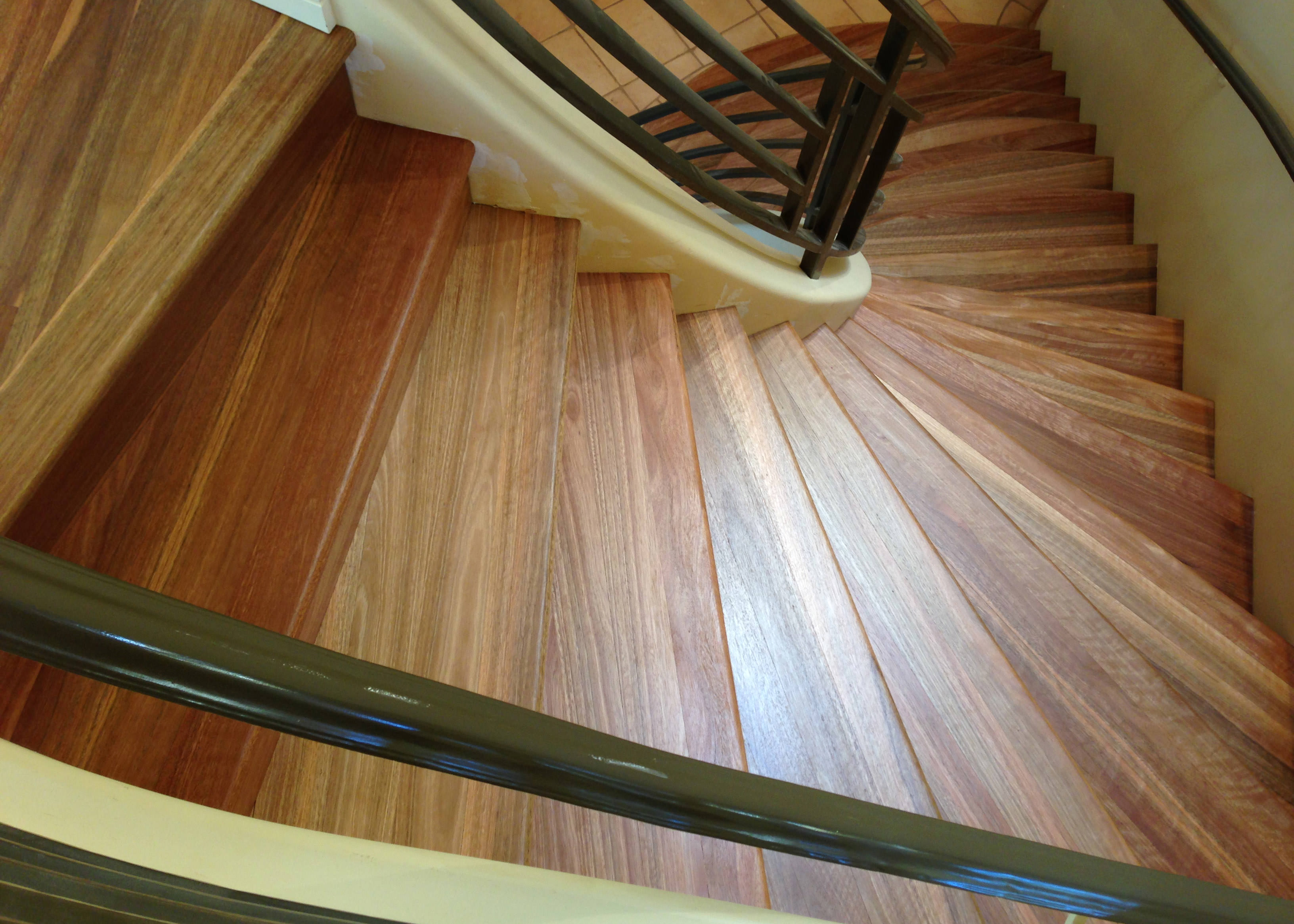 Outside curve of Eucalyptus Hardwood Stairs