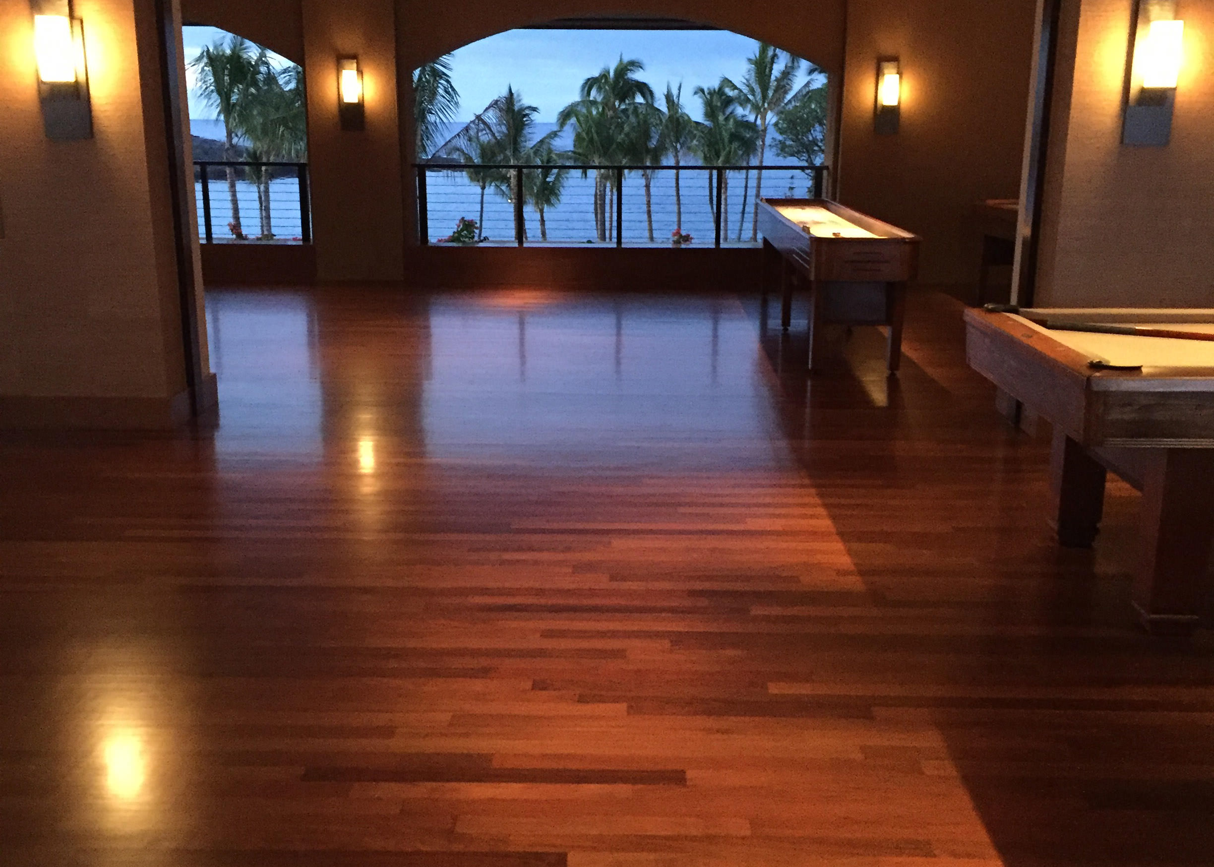 Ipe hardwood in game room at Four Seasons in Wailea Maui